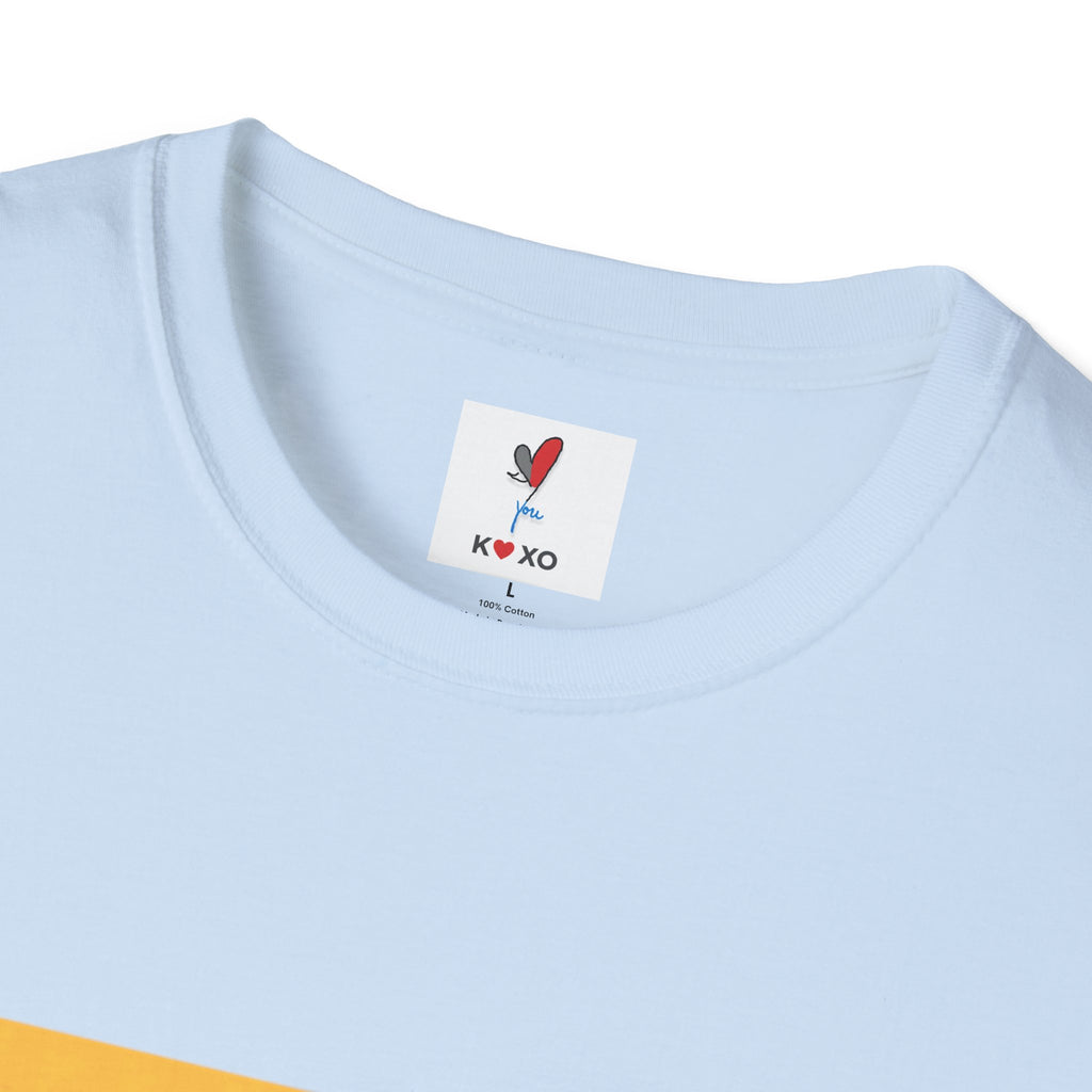 Kiss & Hugs Heart Graphic T-Shirt — K O XO Colorblock Design