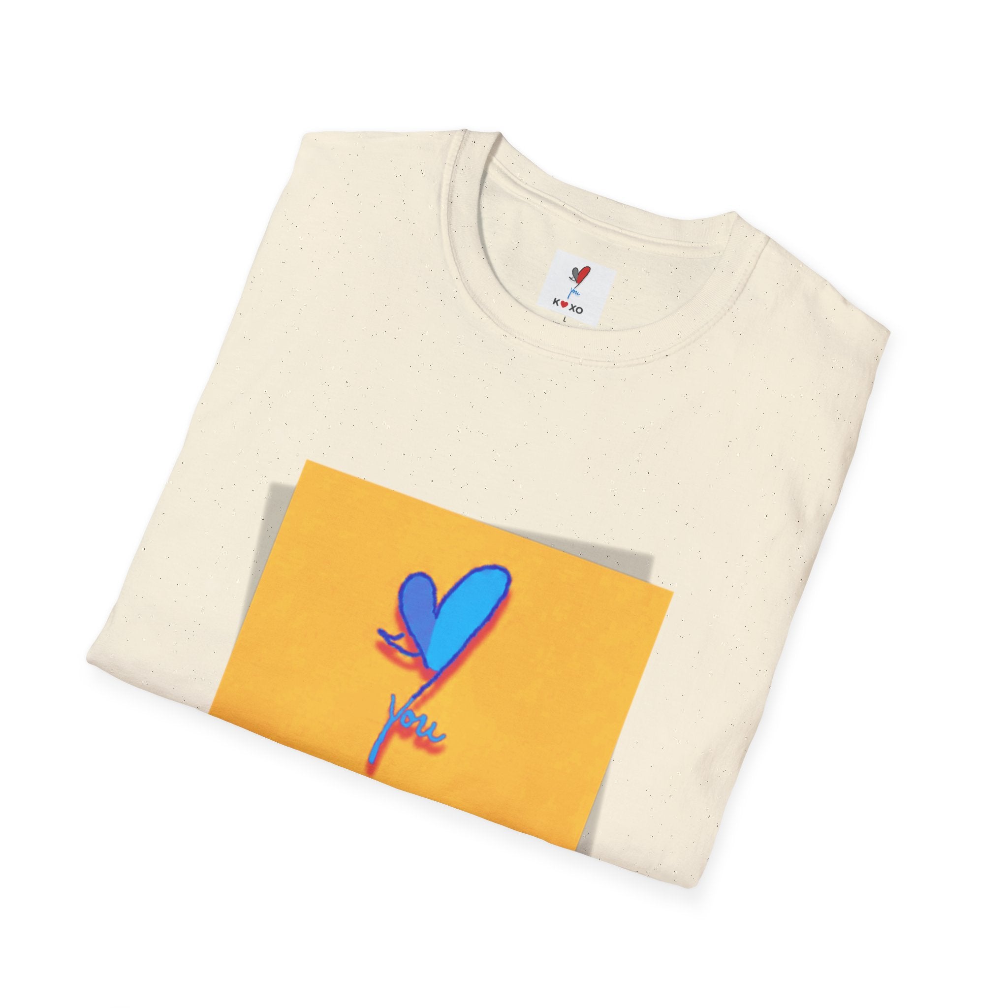 Kiss & Hugs Heart Graphic T-Shirt — K O XO Colorblock Design