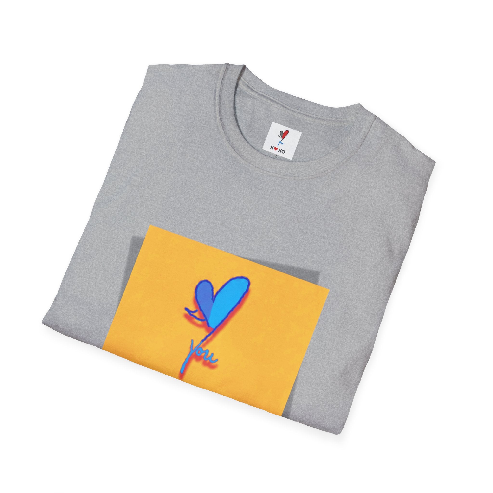 Kiss & Hugs Heart Graphic T-Shirt — K O XO Colorblock Design