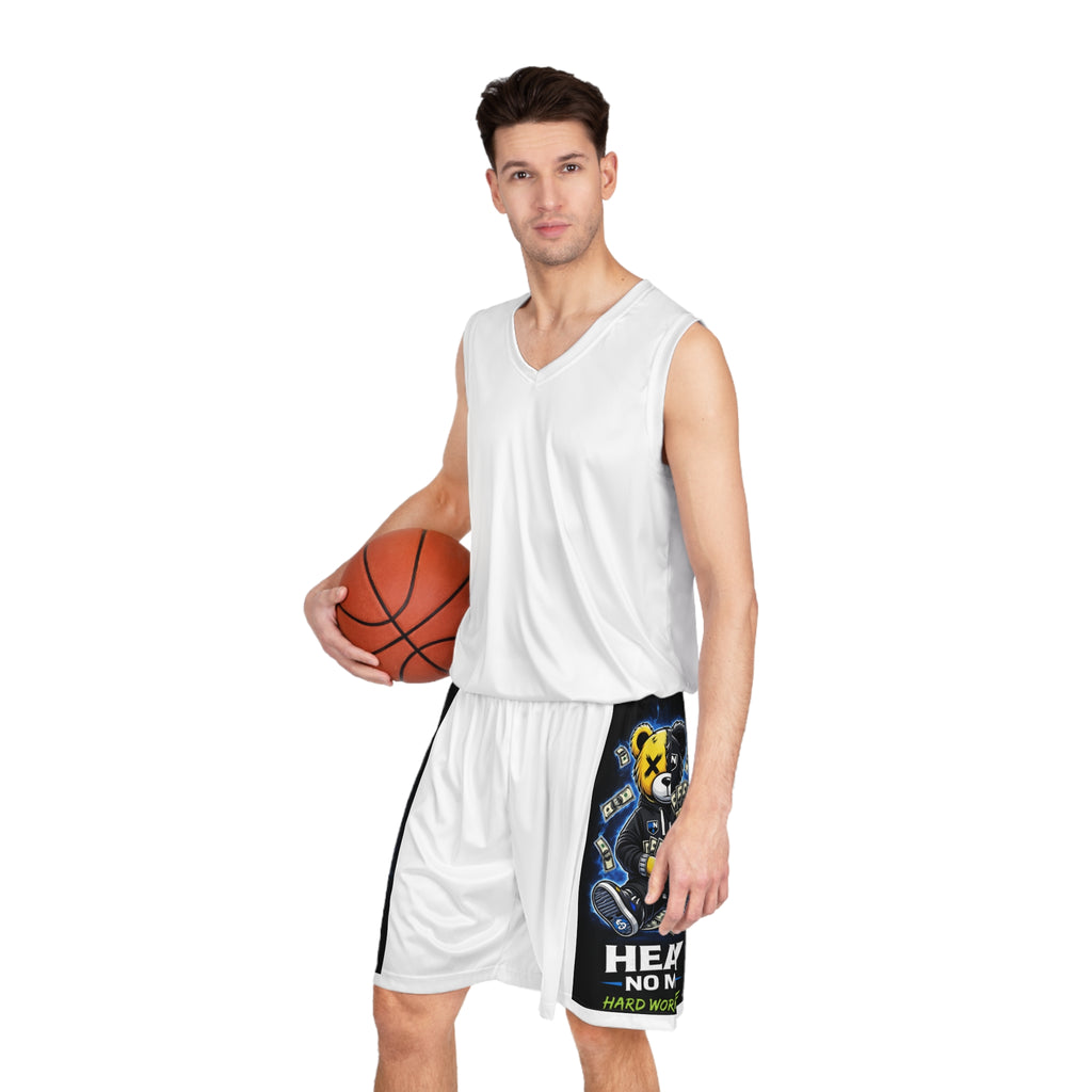 Basketball Shorts — 'Heavy Not More' Money Bear Graphic AOP Athletic Shorts