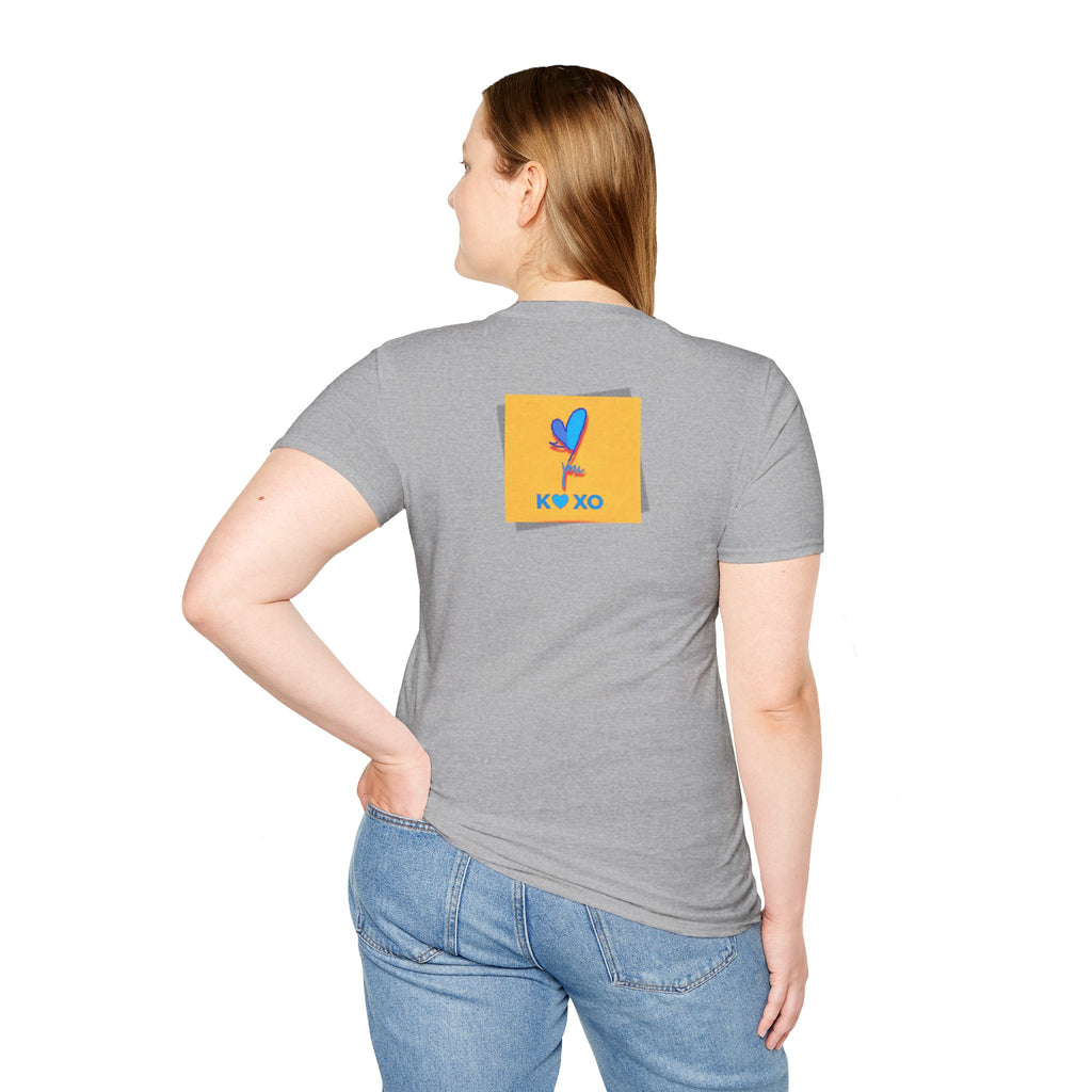Kiss & Hugs Heart Graphic T-Shirt — K O XO Colorblock Design