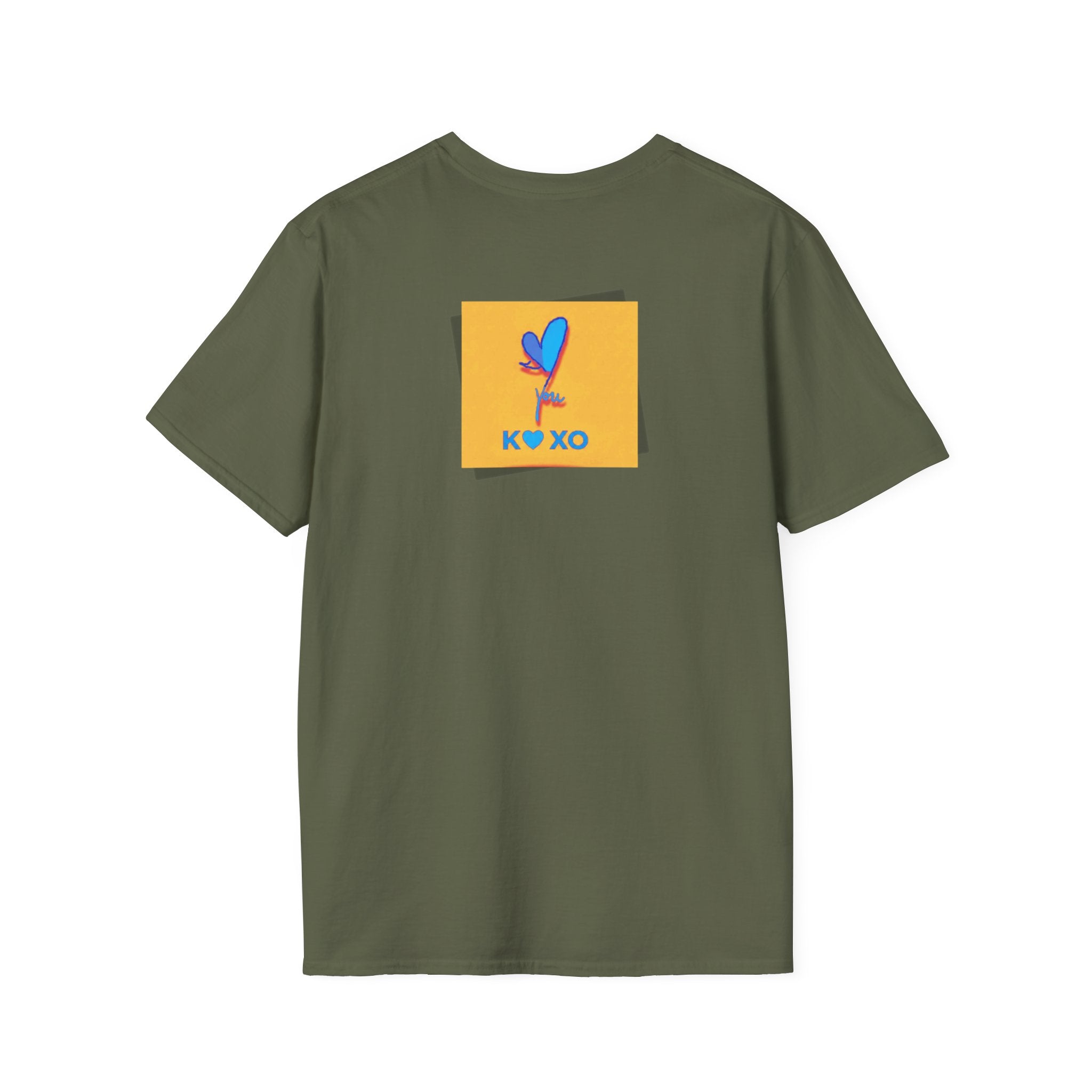 Kiss & Hugs Heart Graphic T-Shirt — K O XO Colorblock Design