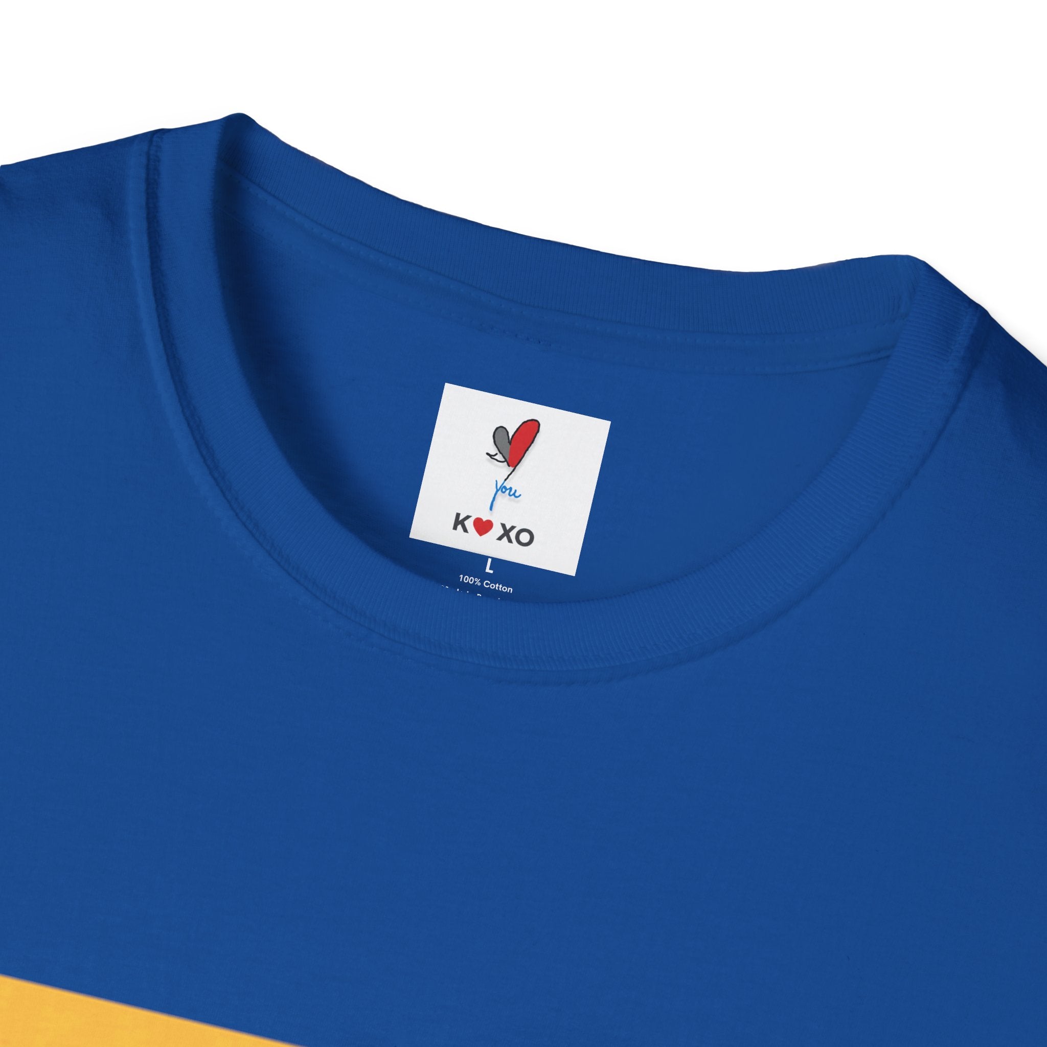 Kiss & Hugs Heart Graphic T-Shirt — K O XO Colorblock Design