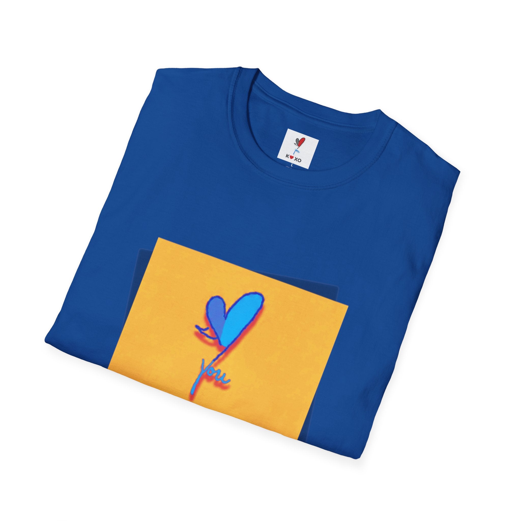 Kiss & Hugs Heart Graphic T-Shirt — K O XO Colorblock Design
