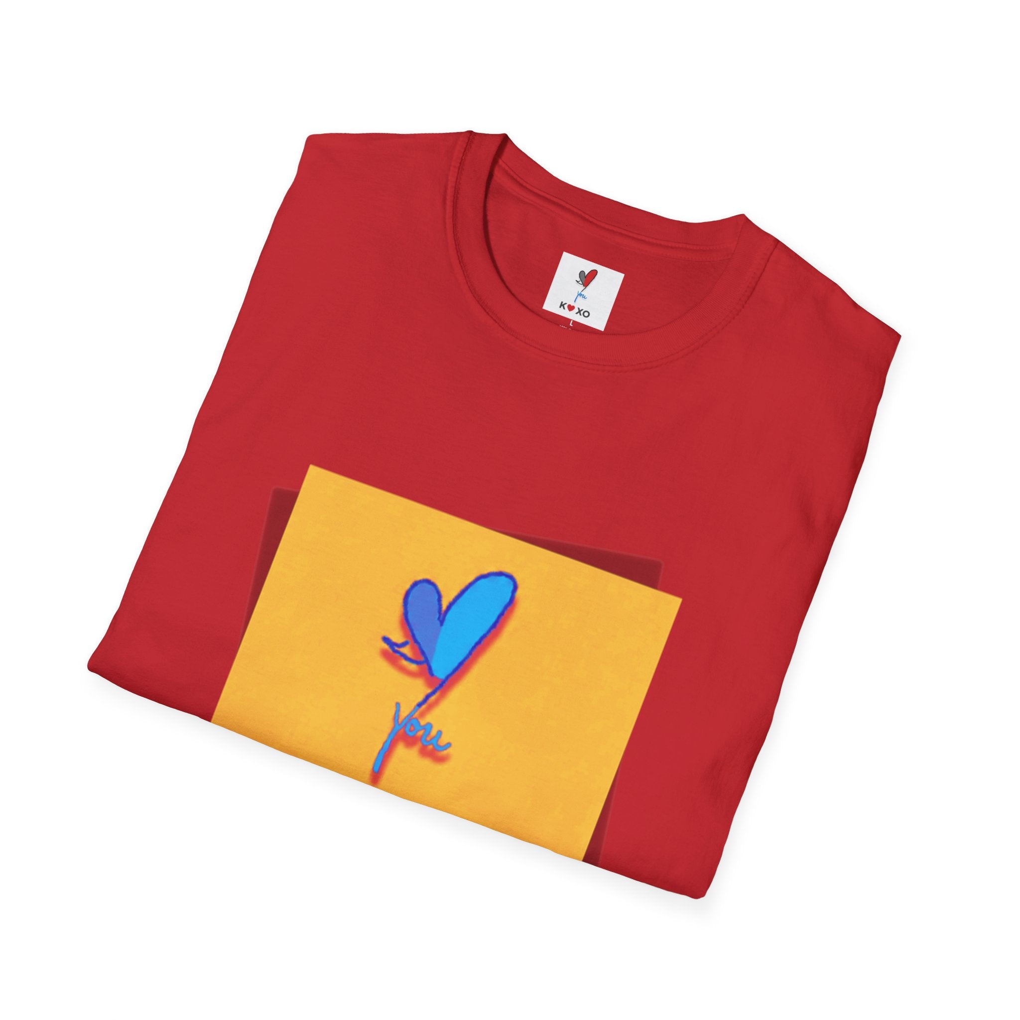 Kiss & Hugs Heart Graphic T-Shirt — K O XO Colorblock Design
