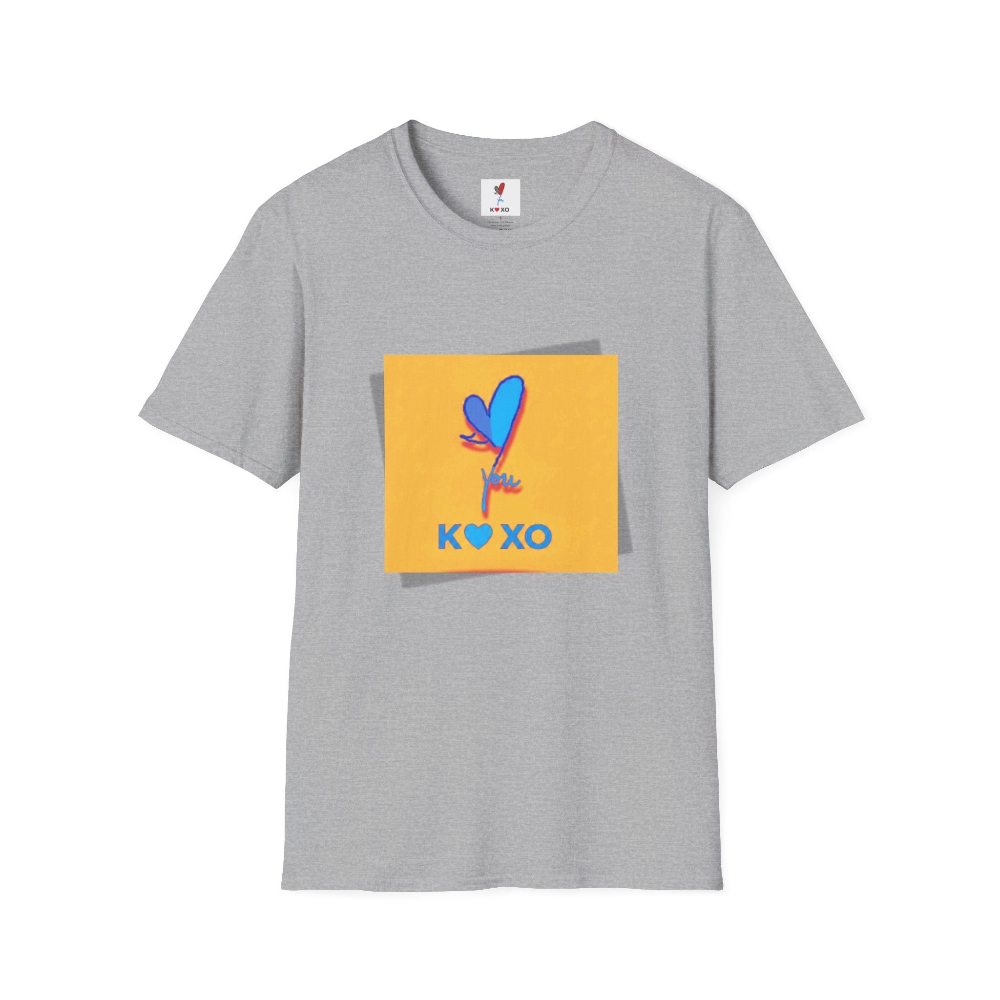Kiss & Hugs Heart Graphic T-Shirt — K O XO Colorblock Design
