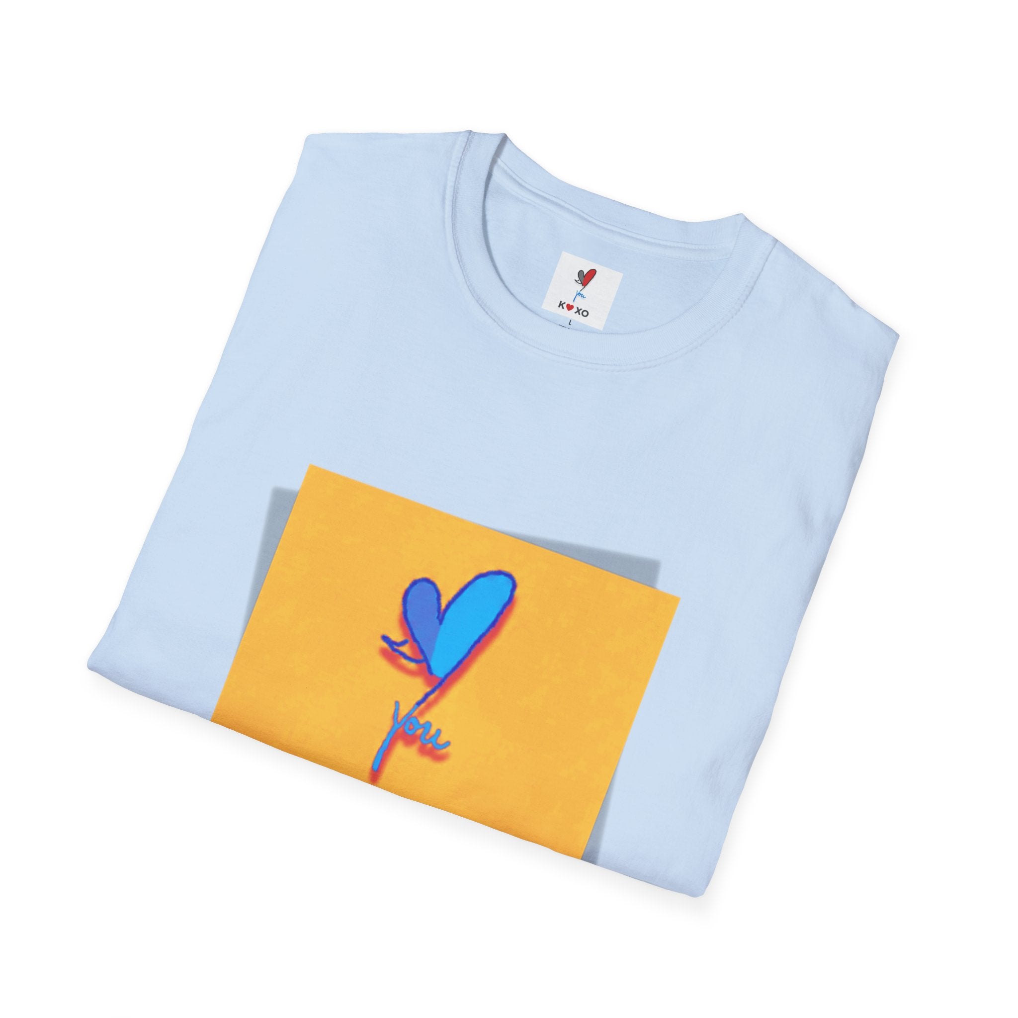 Kiss & Hugs Heart Graphic T-Shirt — K O XO Colorblock Design