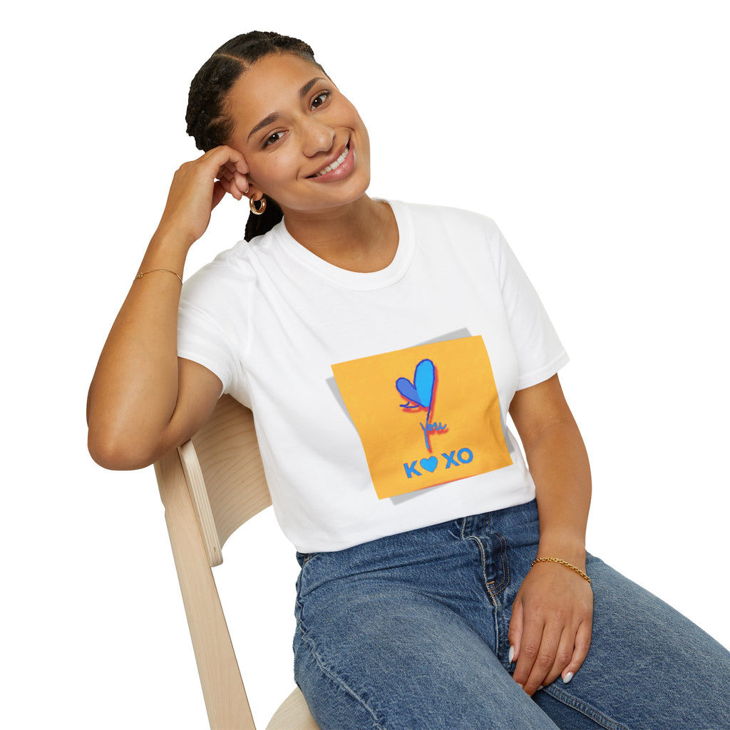 Kiss & Hugs Heart Graphic T-Shirt — K O XO Colorblock Design