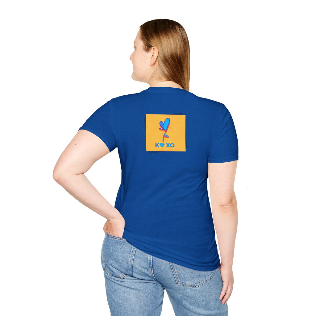 Kiss & Hugs Heart Graphic T-Shirt — K O XO Colorblock Design