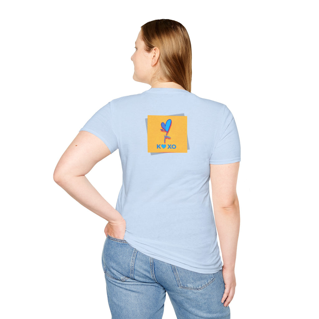 Kiss & Hugs Heart Graphic T-Shirt — K O XO Colorblock Design