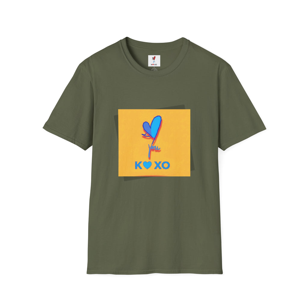 Kiss & Hugs Heart Graphic T-Shirt — K O XO Colorblock Design