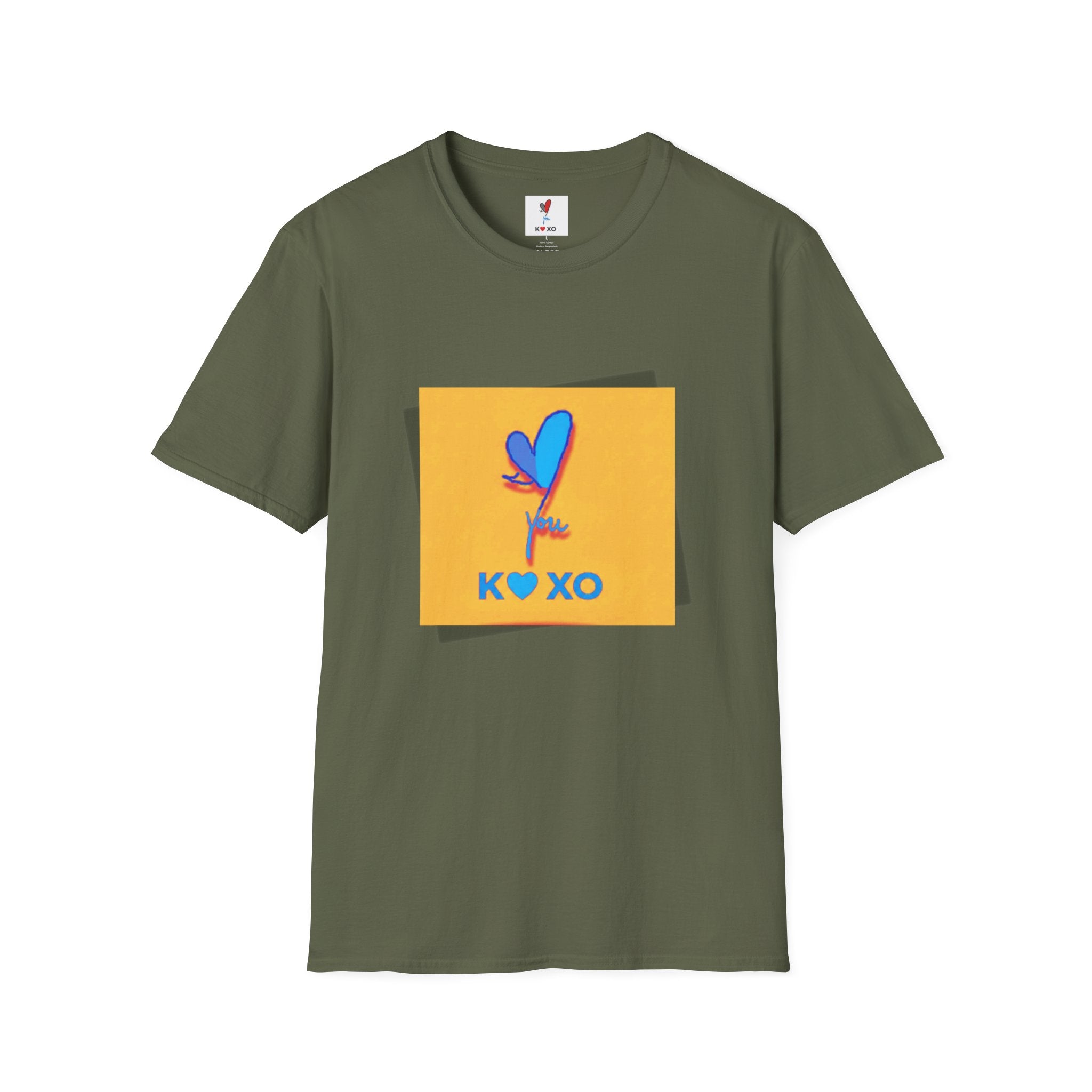 Kiss & Hugs Heart Graphic T-Shirt — K O XO Colorblock Design