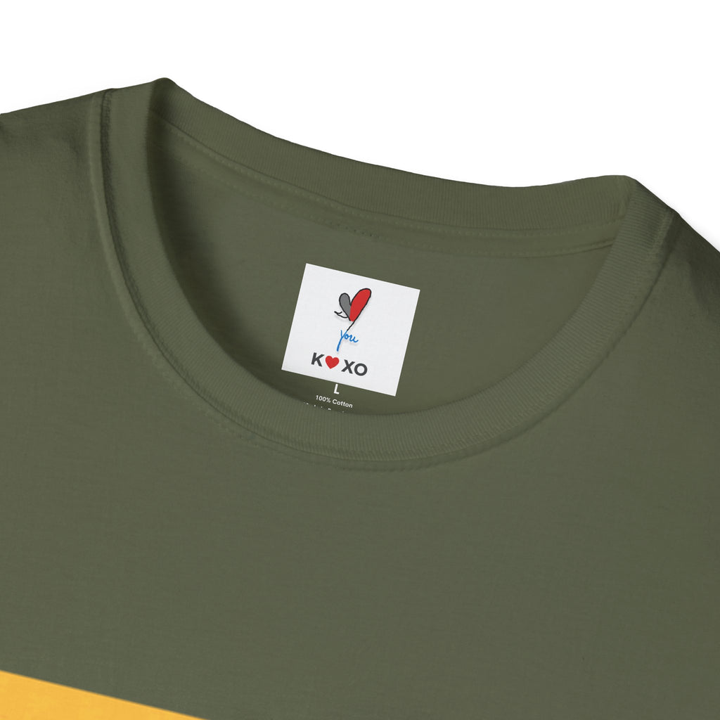 Kiss & Hugs Heart Graphic T-Shirt — K O XO Colorblock Design
