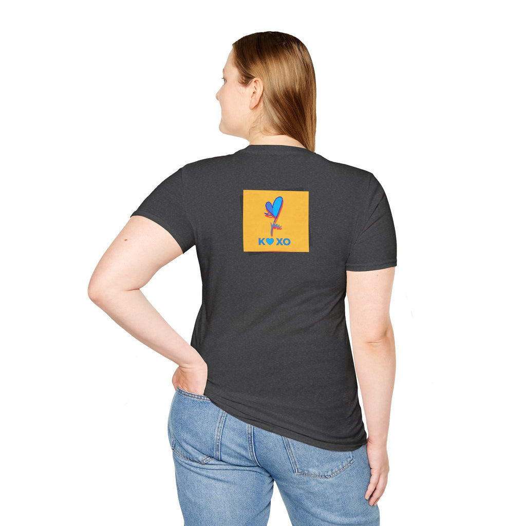 Kiss & Hugs Heart Graphic T-Shirt — K O XO Colorblock Design