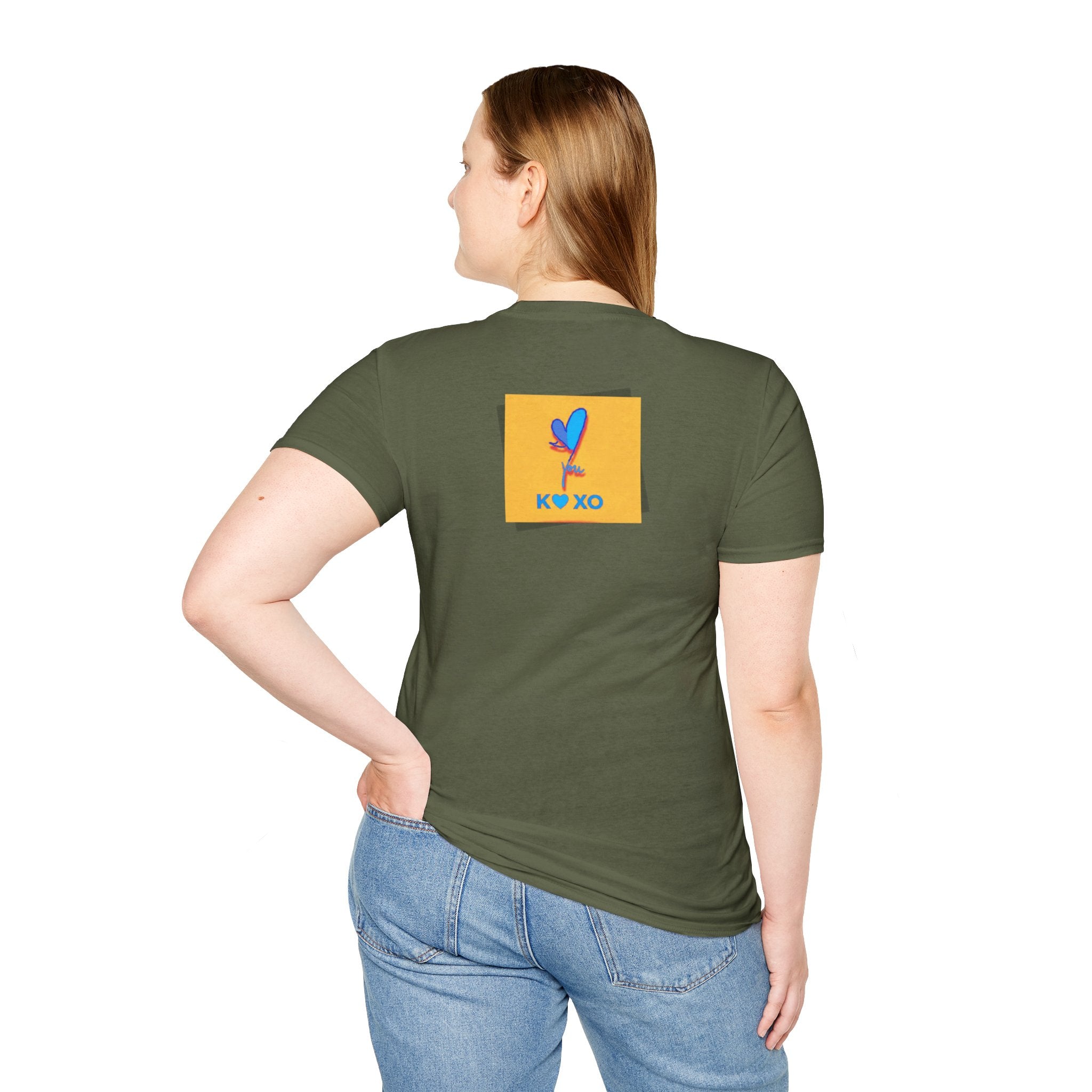 Kiss & Hugs Heart Graphic T-Shirt — K O XO Colorblock Design