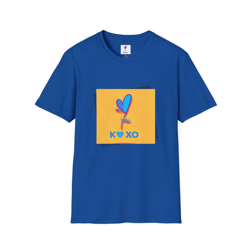 Kiss & Hugs Heart Graphic T-Shirt — K O XO Colorblock Design