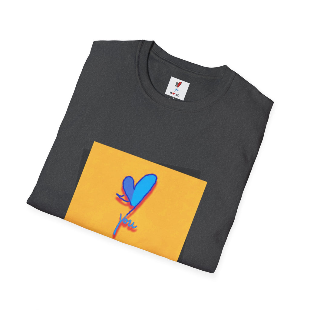 Kiss & Hugs Heart Graphic T-Shirt — K O XO Colorblock Design
