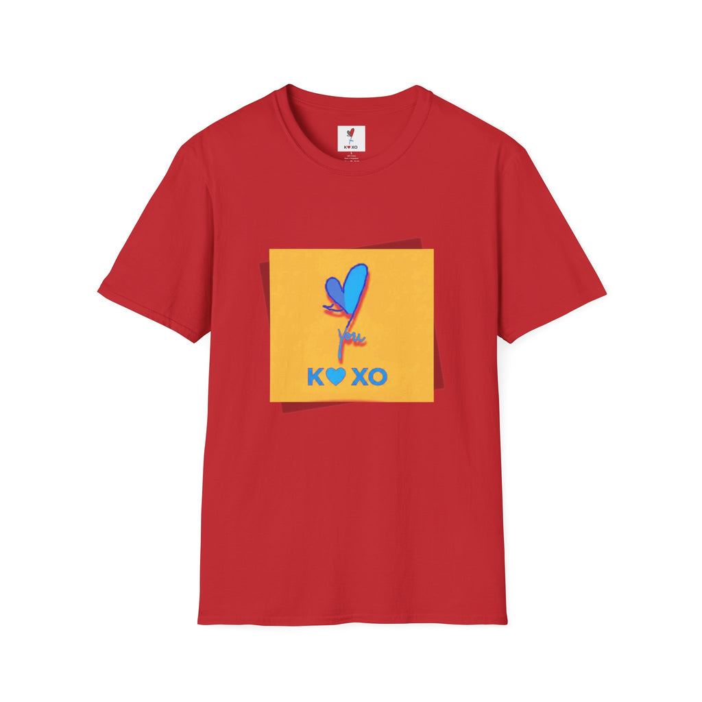 Kiss & Hugs Heart Graphic T-Shirt — K O XO Colorblock Design